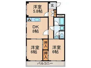 メゾンパ-クサイドの間取り