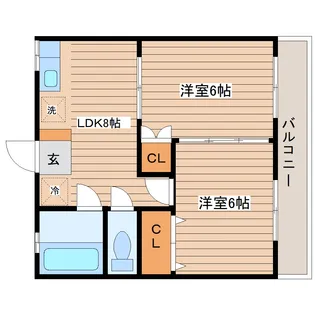 リーベンス東仙台【1階】の間取り