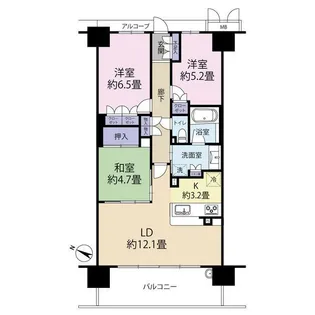 ファインシティ枚方【5階】の間取り