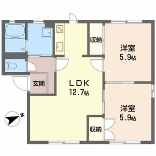 ルミエール城西 A【1階】の間取り