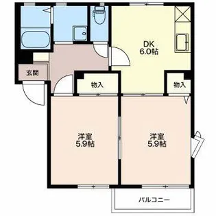 フレグランス道添C【1階】の間取り