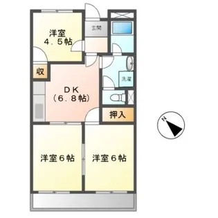 ETOILE中出【3階】の間取り