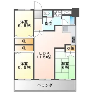 ライオンズマンション久留米プラザ 3番館【9階】の間取り