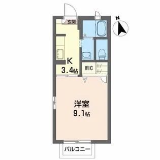 マリブインドルチェ八番館【1階】の間取り