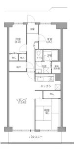 武蔵野北第一スカイハイツ【2階】の間取り