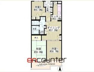 ヒラソル上野毛【3階】の間取り