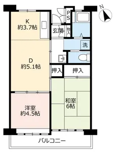 UR津久野南【5階】の間取り