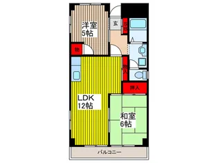 砂サンシャインシティ1番館【6階】の間取り