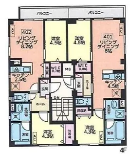 白金K-FLAT II 白金ケーフラットII【4階】の間取り