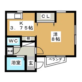 ヴィラージュ八雲【1階】の間取り
