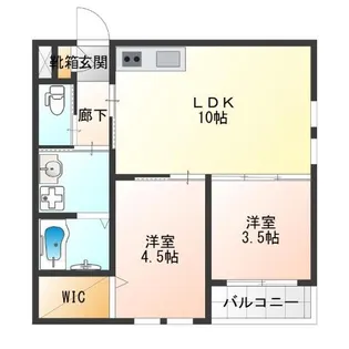 フォルモント住之江【3階】の間取り