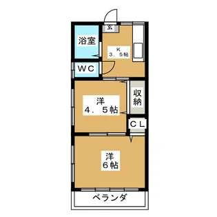 第二橘荘【1階】の間取り