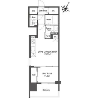 ミリアレジデンス日本橋人形町【3階】の間取り