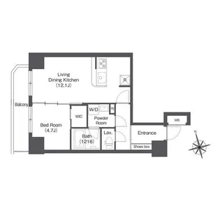 CAVANA新宿夏目坂【10階】の間取り