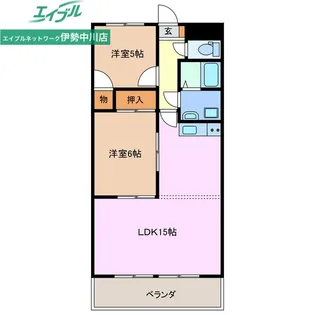 高茶屋豊城【1階】の間取り
