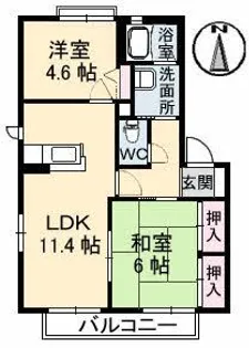シャーメゾン B棟【2階】の間取り
