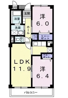 キャッスルタルイ壱番館B【2階】の間取り