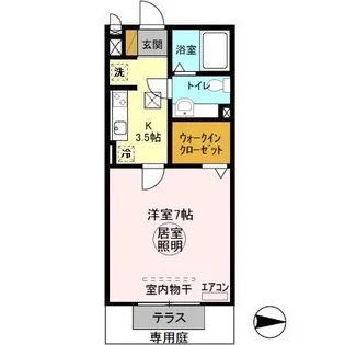 東武野田線 運河駅 2階建 築21年 めぞんモナリエ【1階】の間取り