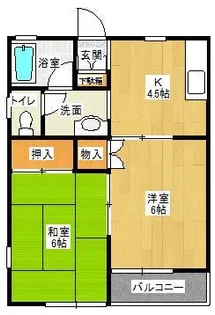 秀和ハイツ【1階】の間取り