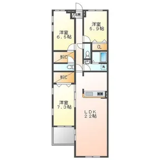 クオーレトラストII【2階】の間取り