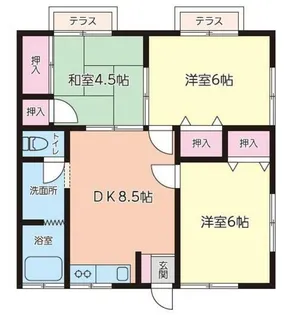 カワイハイツ【2階】の間取り
