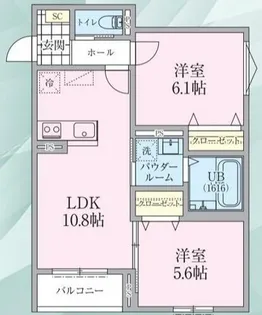 リケナ矢野口【1階】の間取り