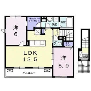 コリーヌ日永西 B【2階】の間取り