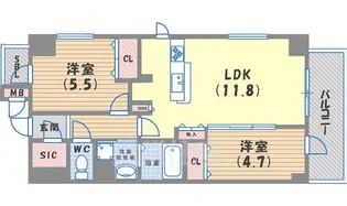 DAIWA RESIDENCE TAKATSUKI【7階】の間取り
