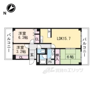 グランドメゾン守山1号棟【6階】の間取り