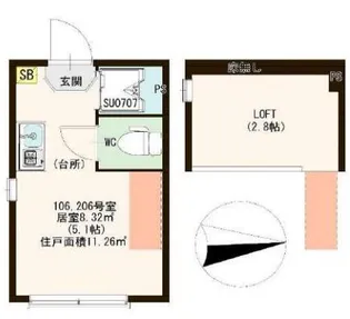 ハーモニーテラス成田東II【2階】の間取り