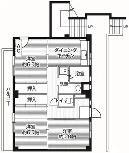 ビレッジハウス公郷1号棟【4階】の間取り