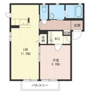 サニーフラットフジB【2階】の間取り