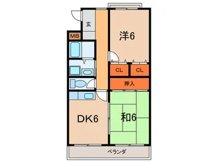 仁川フラッツ【3階】の間取り