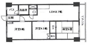 矢野第3ビル【6階】の間取り