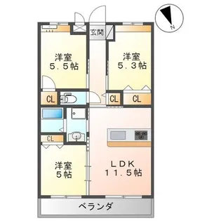 福木パレス ヤブ【2階】の間取り
