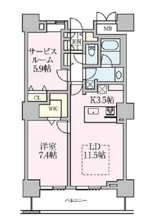 ロイヤルパークスタワー南千住【24階】の間取り