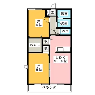 サニーコートYAMADA A棟【2階】の間取り