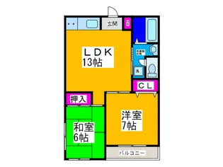 パルコート山田【1階】の間取り