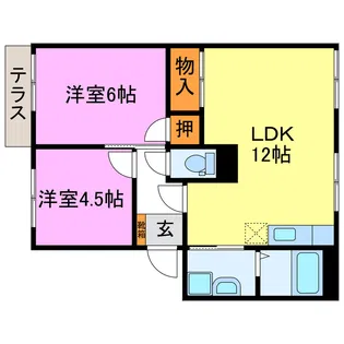 来夢1番館【1階】の間取り