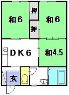 第2コスモスアパート【1階】の間取り