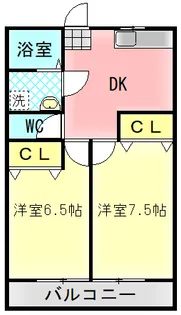 こだまが丘ハイツIIA【2階】の間取り