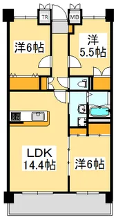 Mauna Blanc(マウナブラン)六丁の目【3階】の間取り
