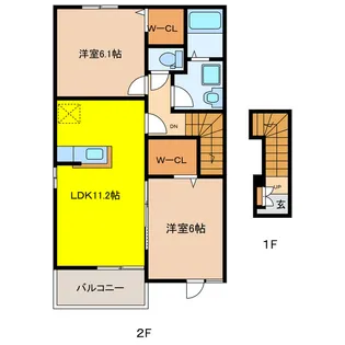 岐阜県大垣市青柳町2【アパート】の間取り