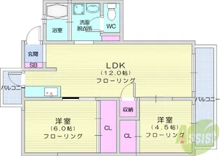 ハイネス長町【4階】の間取り