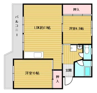 みどりコーポラス内田【2階】の間取り