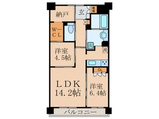 ウィズフィール京都山科【3階】の間取り