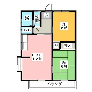 ルミエールB棟【2階】の間取り