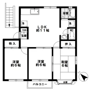ビバコート暁 B棟【1階】の間取り