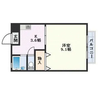 アブニール宮島口 A棟【2階】の間取り