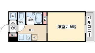 1DKの間取り画像